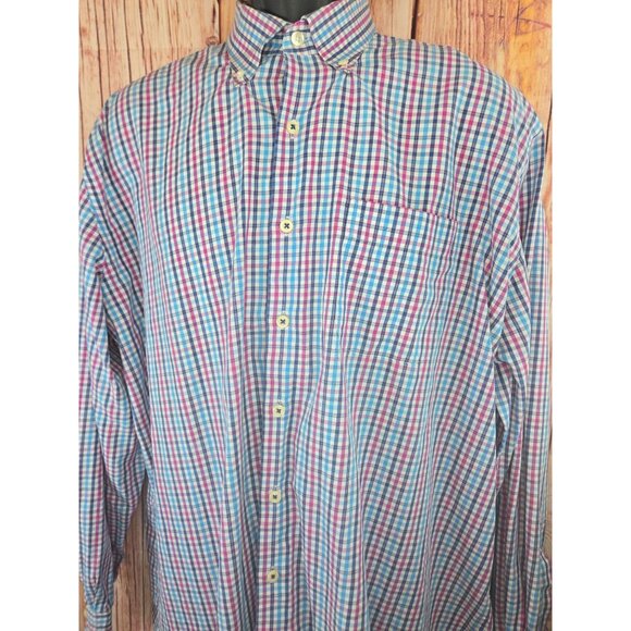 Peter Millar Mens Dress Shirt XL Multicolor Check - Picture 3 of 7